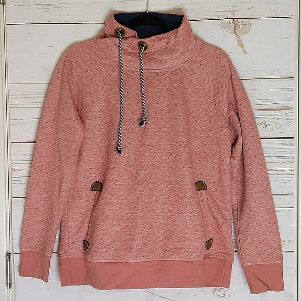 Maurices Pink Cowl Neck Quilted Pullover Sweatshirt